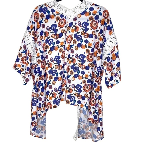 ANGELEYE Floral Kimono With Crotchet Lace - Picture 3 of 7